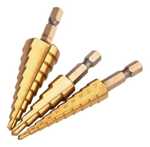 NEO ZESTAW WIERTEŁ STOPNIOWYCH HSS TIN 3-20 MM HEX 3 SZT.