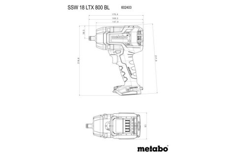 METABO KLUCZ UDAROWY AKUMULATOROWY 1/2'' SSW 18 LTX 800 BL 2*5.5AH METABO KLUCZ UDAROWY AKUMULATOROWY 1/2'' SSW 18 LTX 800 BL 2*5.5AH