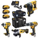DEWALT ZESTAW COMBO 18V DCG405+DCH273+DCD796+DCF887+3*5.0AH TSTAK