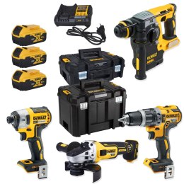 DEWALT ZESTAW COMBO 18V DCG405+DCH273+DCD796+DCF887+3*5.0AH TSTAK