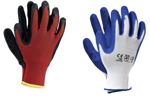 UN RĘKAWICE POLIESTER+LATEX RTELA, GNYLEX CZERWONO-CZARNE 8