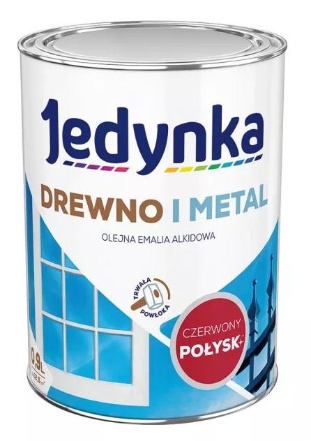 JEDYNKA EMALIA ALKIDOWA DO DREWNA I METALU CZERWONY 0,9L JEDYNKA EMALIA ALKIDOWA DO DREWNA I METALU CZERWONY 0,9L