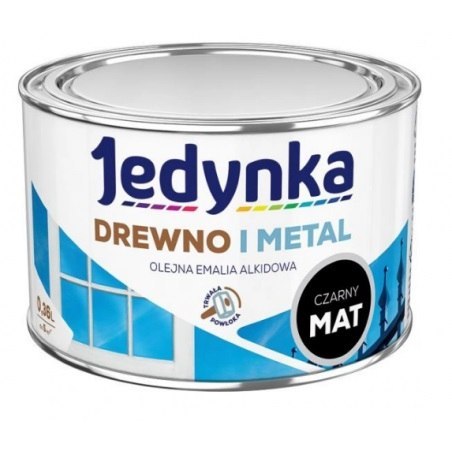 JEDYNKA EMALIA ALKIDOWA DO DREWNA I METALU CZARNY MAT 0,36L JEDYNKA EMALIA ALKIDOWA DO DREWNA I METALU CZARNY MAT 0,36L