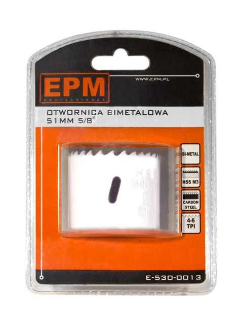 EPM OTWORNICA BI-METALOWA 51MM UCHWYT 5/8'' EPM OTWORNICA BI-METALOWA 51MM UCHWYT 5/8''