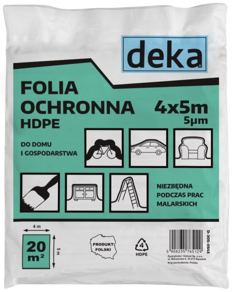 DEKA FOLIA OCHRONNA HDPE 4X5 MG 0,005 DEKA FOLIA OCHRONNA HDPE 4X5 MG 0,005