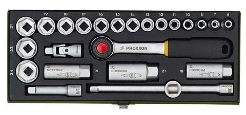 PROXXON ZESTAW KLUCZY NASADOWYCH Z GRZECHOTKAMI 3/8''', 24CZ. PROXXON ZESTAW KLUCZY NASADOWYCH Z GRZECHOTKAMI 3/8''', 24CZ.
