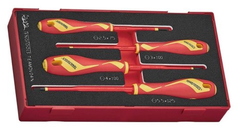 TENG TOOLS ZESTAW WKRĘTAKÓW PŁASKICH VDE 1000V TEAMDV04N, 4SZT. TENG TOOLS ZESTAW WKRĘTAKÓW PŁASKICH VDE 1000V TEAMDV04N, 4SZT.