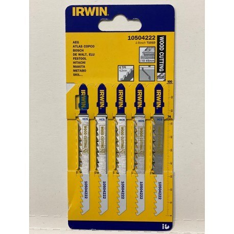 IRWIN BRZESZCZOT DO DREWNA DO WYRZYNARKI KOMPLET 5SZTUK TYP T101D IRWIN BRZESZCZOT DO DREWNA DO WYRZYNARKI KOMPLET 5SZTUK TYP T101D