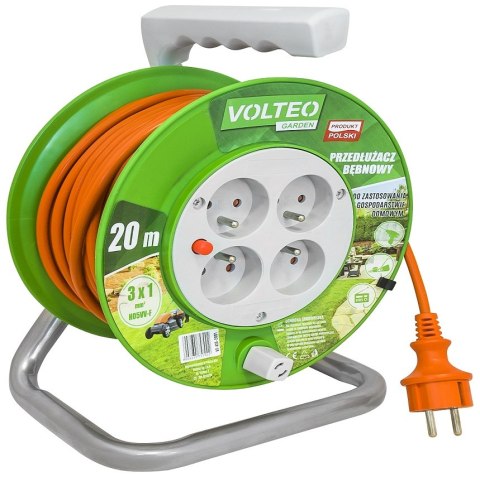 VOLTEO PRZEDŁUŻACZ OGRODOWY NA BĘBNIE 20M PRZEWÓD H05VV-F 3*1MM VOLTEO PRZEDŁUŻACZ OGRODOWY NA BĘBNIE 20M PRZEWÓD H05VV-F 3*1MM