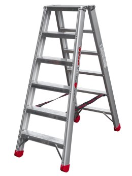 FARAONE DRABINA 2X6 DWUSTRONNA Z SZEROKIMI STOPNIAMI