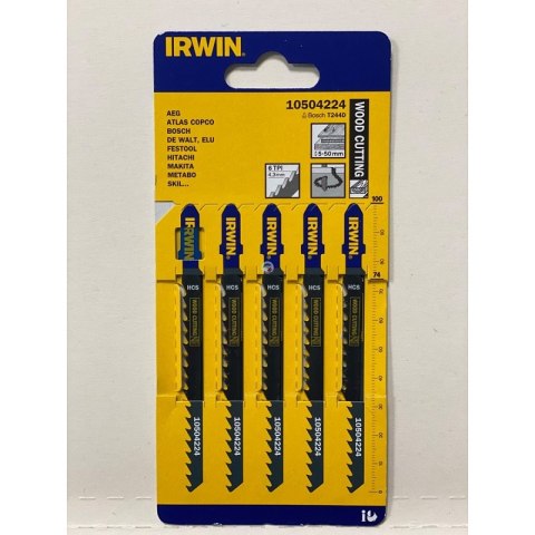 IRWIN BRZESZCZOT DO DREWNA DO WYRZYNARKI KOMPLET 5SZTUK TYP T244D IRWIN BRZESZCZOT DO DREWNA DO WYRZYNARKI KOMPLET 5SZTUK TYP T244D